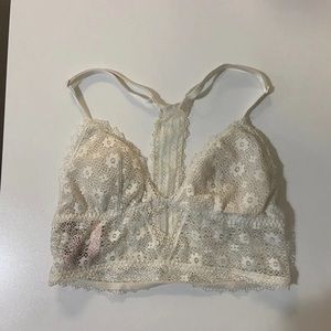 VS Cream Longline Lace Bralette